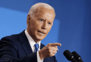 President Biden holds a press conference during NATO's 75th anniversary summit, in Washington, D.C., July 11. Videograb